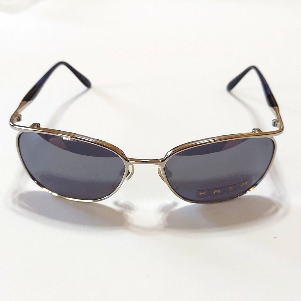 Aviator Silver Frame Dark Lens Black Arm Kata Japan Made Unisex Sunglasses